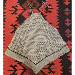 Maurices XXL Women's Halter Handkerchief Top 100% Rayon Boho Black & White